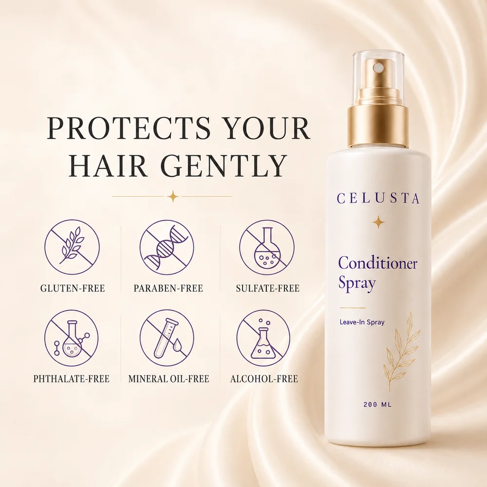 CELUSTA Conditioner Spray — protects your hair gently